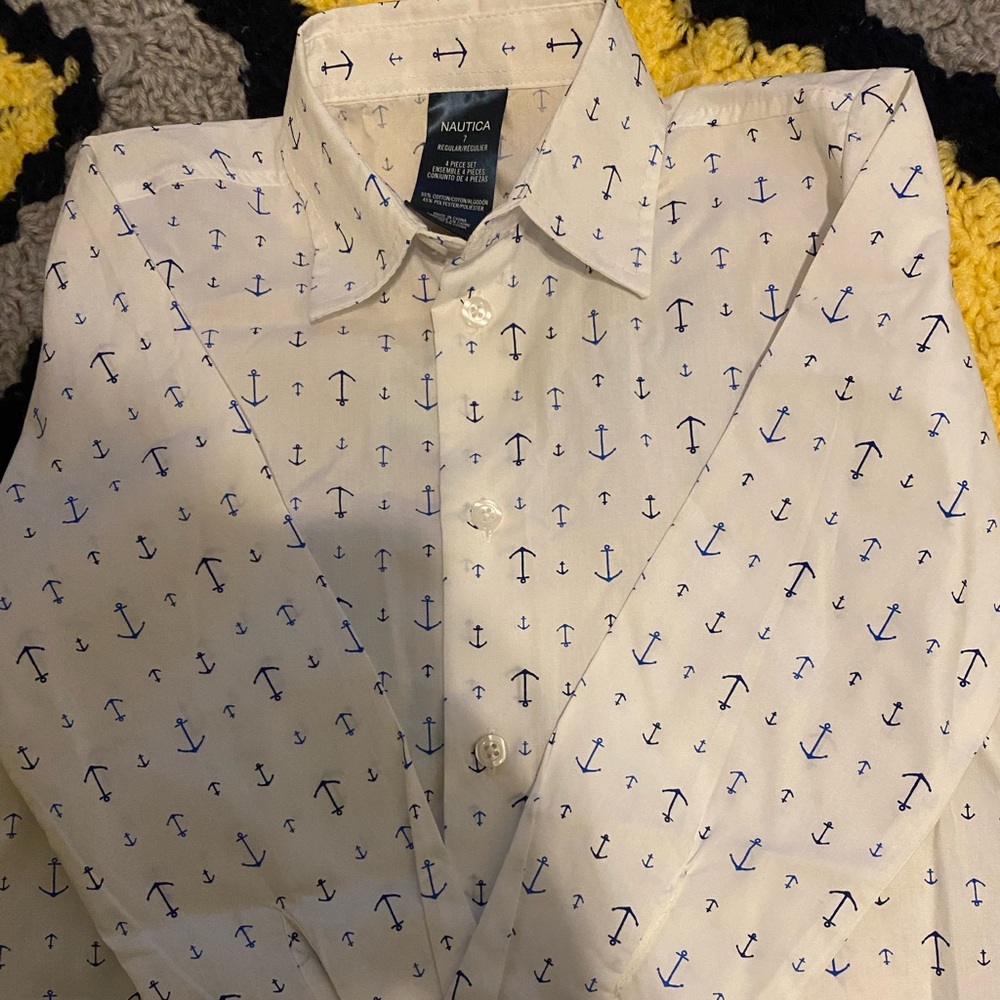 Nautica Button Down Boys Anchor Shirt Boys 7